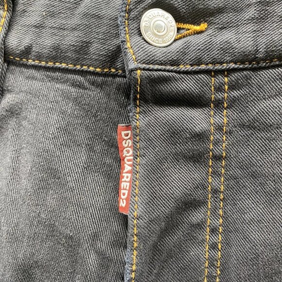 NEW DSQUARED2 Men’s Distressed Open-Knee Jeans – Black – Size 34 x 33 - Picture 7 of 10